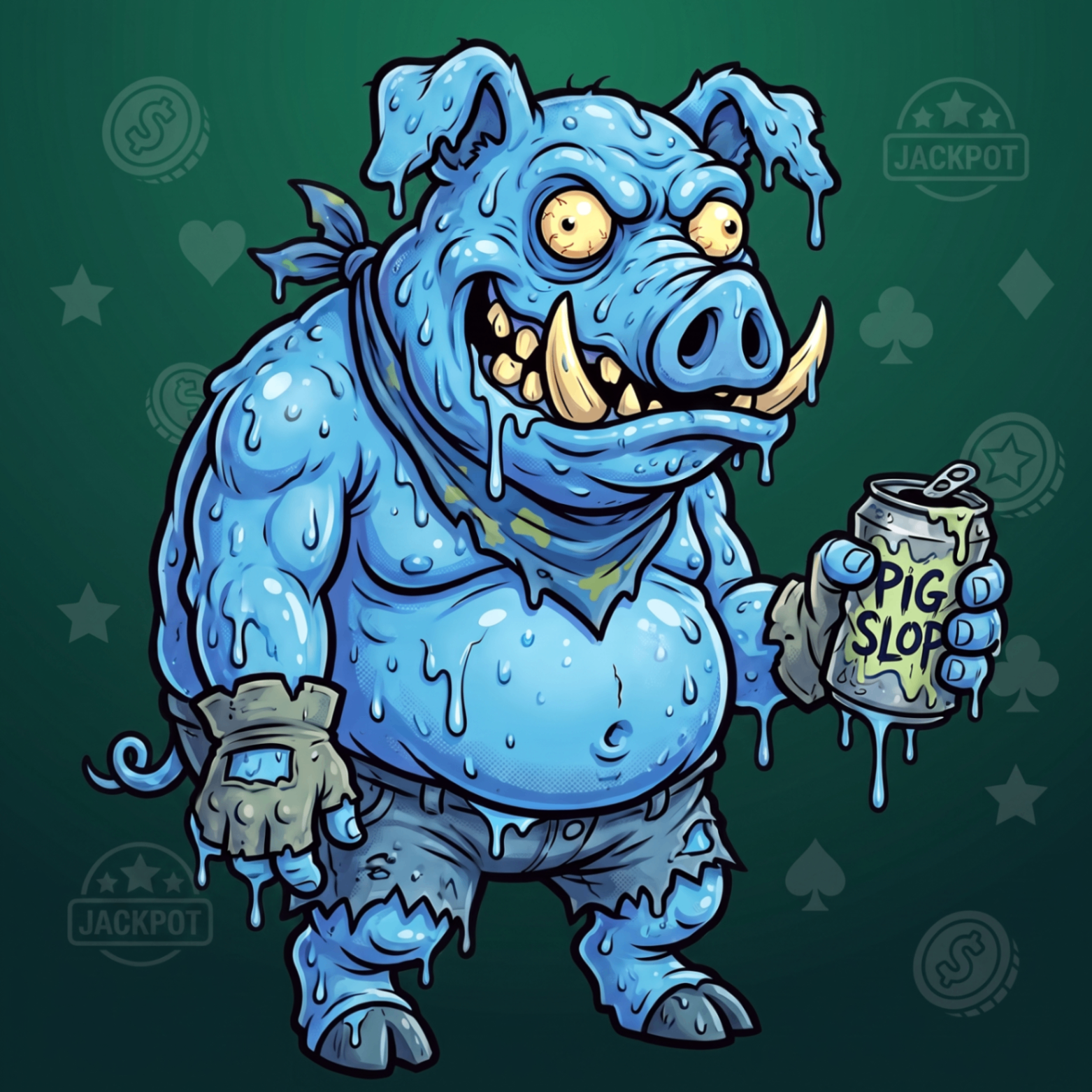 Crazy Bob, 7-Pigs mascot character representing safety and player protection